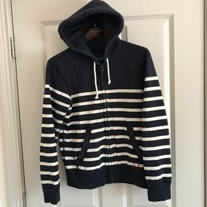 American Eagle Striped Zip Up Hoodie